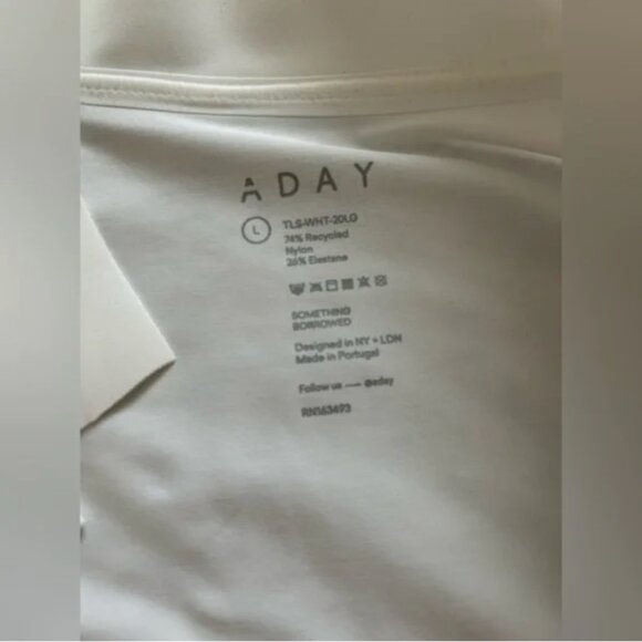 A DAY Something Borrowed White Shirt Blouse size L - Picture 9 of 9